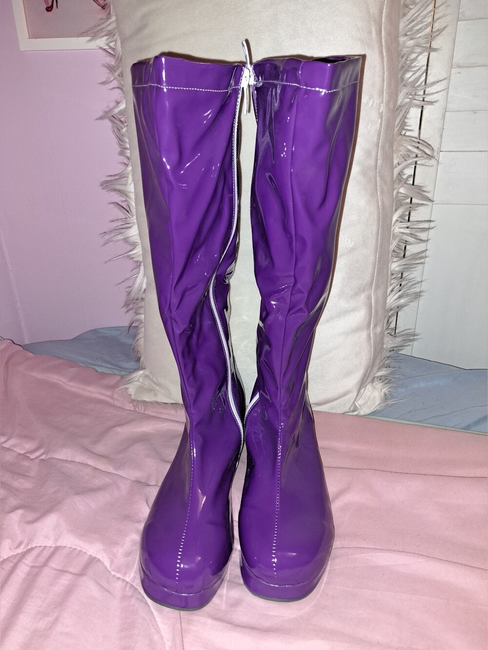Purple Patent Knee-High Women's Boots